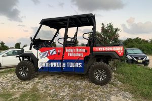 6 seater Side By Side / UTV Rental Kawasaki Mule from SXM Rally Tours at Mullet Beach Maho, St Maarten